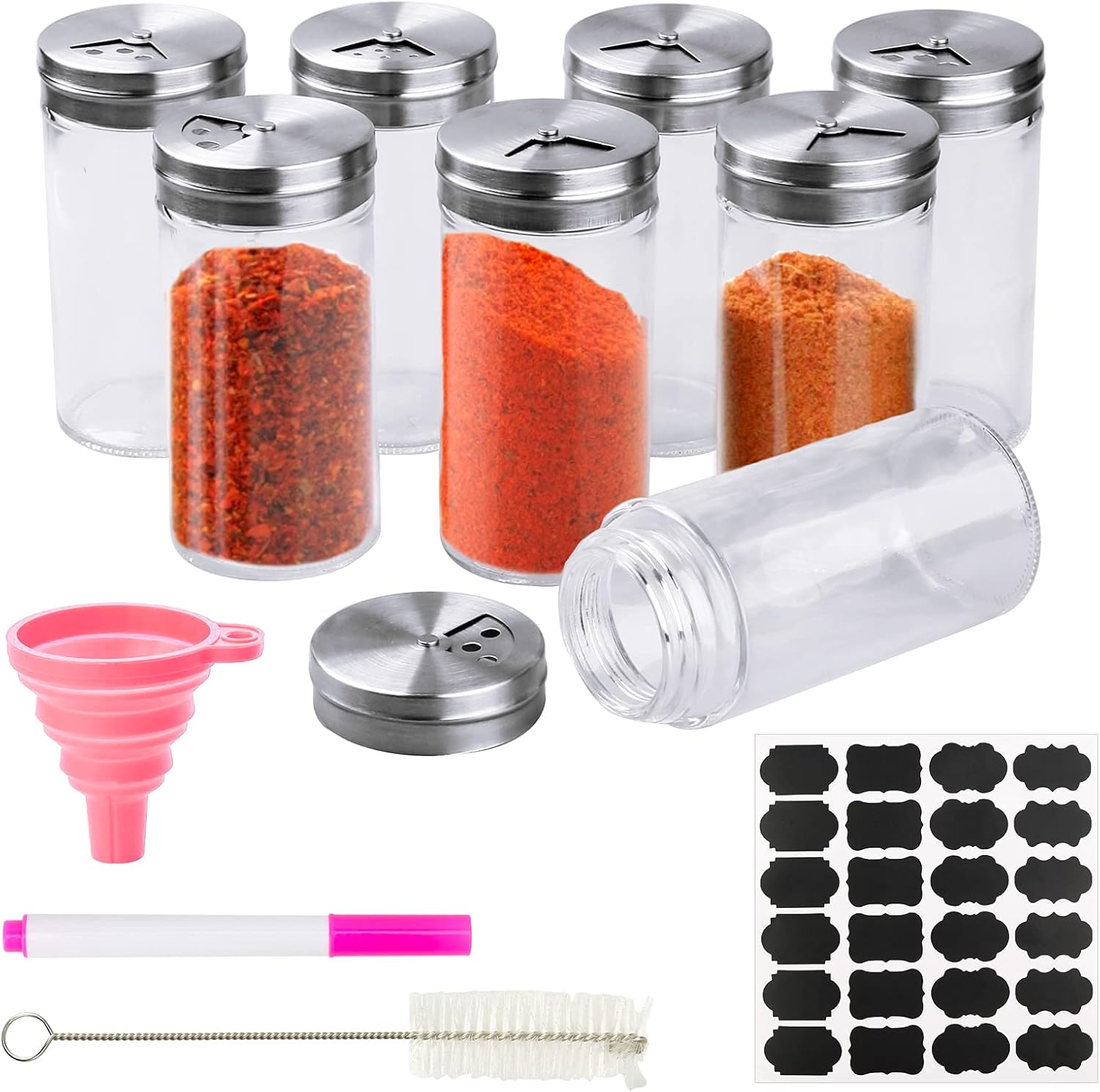 Bocaux Verre,4pcs Pot Epices Verre Rangement,bocaux Rangement Cuisine En Verre,Bocal En Verre Avec Couvercle,Bocaux Epices Bocal Pour Café Farine Bonbons Biscuits épices Et Plus Encore (700 Ml