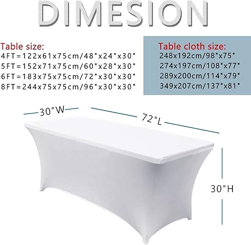 Miniatura 4 de GBVllexuii Mantel personalizado con logotipo de empresa, mantel de elastano elástico personalizado para mesas de 6 pies, mantel ajustable