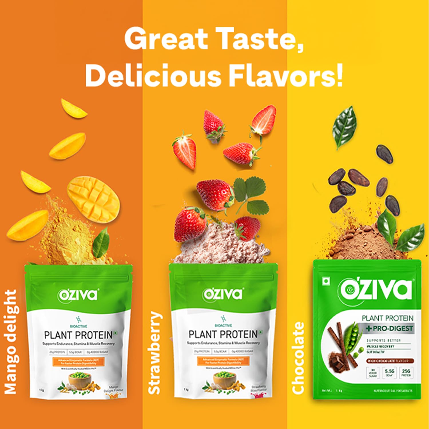 OZiva Plant Protein + Pro-Digest | 25g Protein | Chocolate Flavour |1 kg — Amazon image 4
