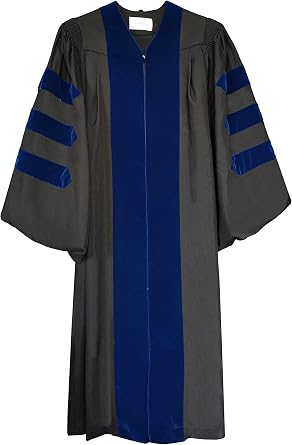 Unisex Deluxe Doctoral Graduation Gown without Gold Piping and Velvet
