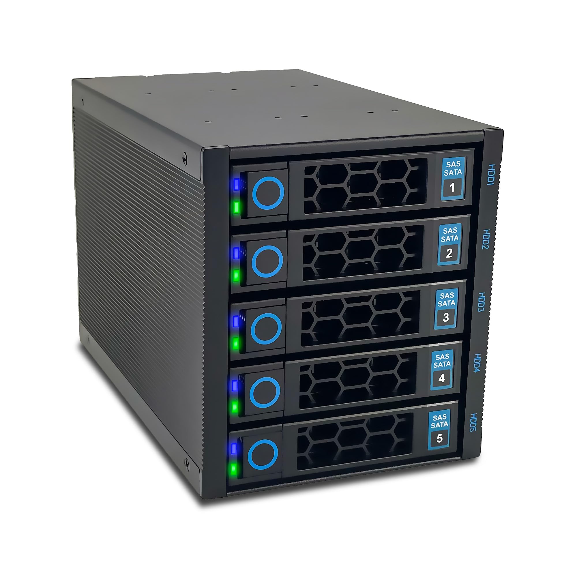 FANTEC WR-C3151-6G SAS/SATA 6G Backplane Gehäuse für 5× 3,5"/2,5" HDD/SSD auf Einschubträger in einem 3X 5,25" Modul