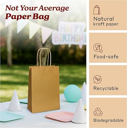 Miniatura 31 de PTP BAGS Bolsas Jr. Mart blancas de 13 x 7 x 13 pulgadas, bolsas de papel blanco con asas [paquete de 250] para regalo de papel kraft reciclable