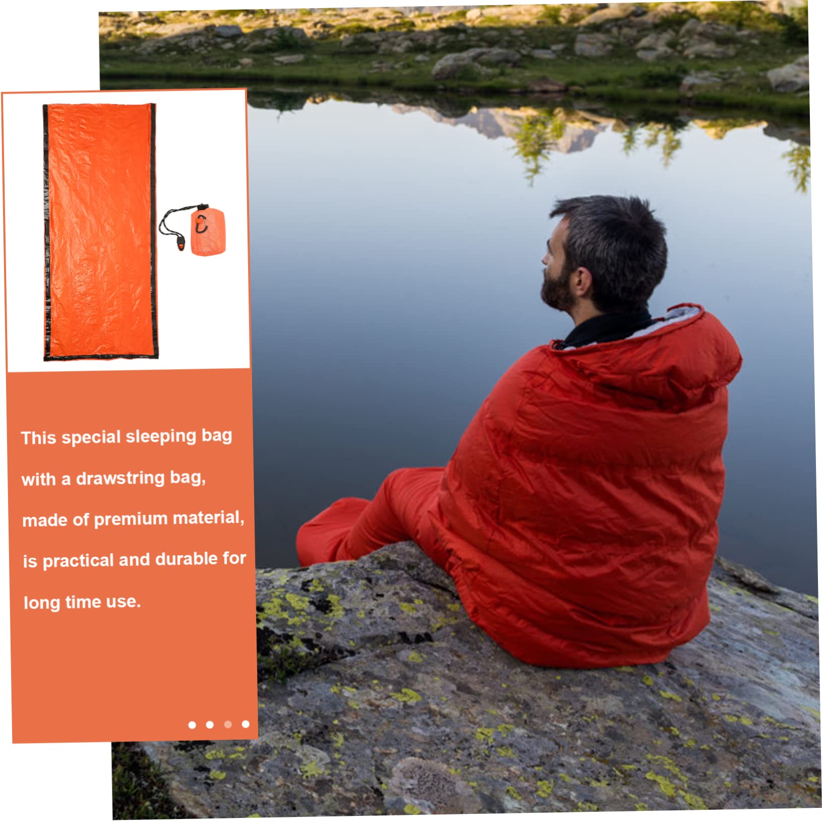Gogogmee Emergency Sleeping Bag Compact Aluminum Pe Sleeping Bag for Camping Hiking Emergency Kit