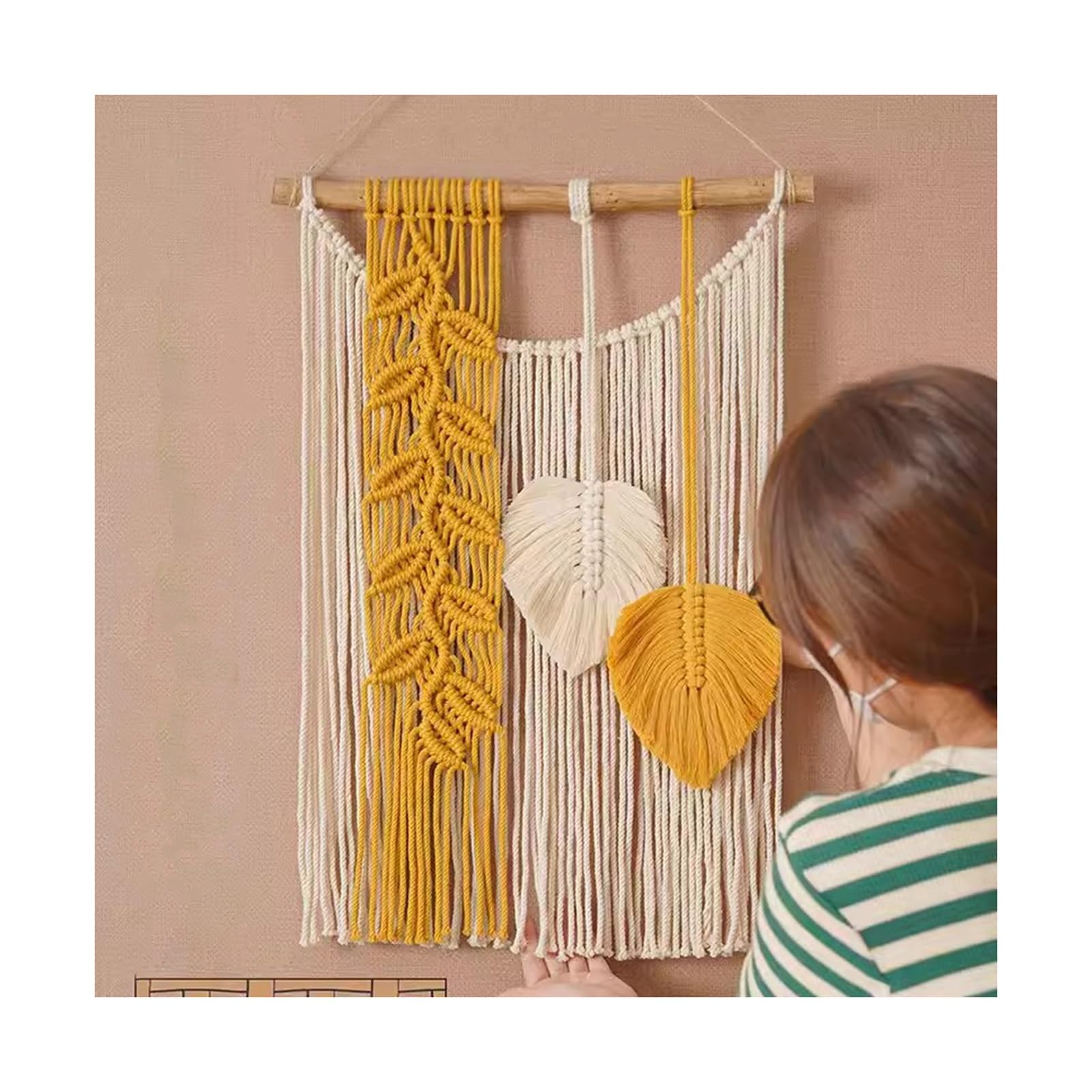 Rideaux en macramé Rideau Suspendu Mural en Macramé Tissé À La Main, Rideaux en Macramé en Coton pour Fenêtres, Toile De Fond De Mariage en Macramé