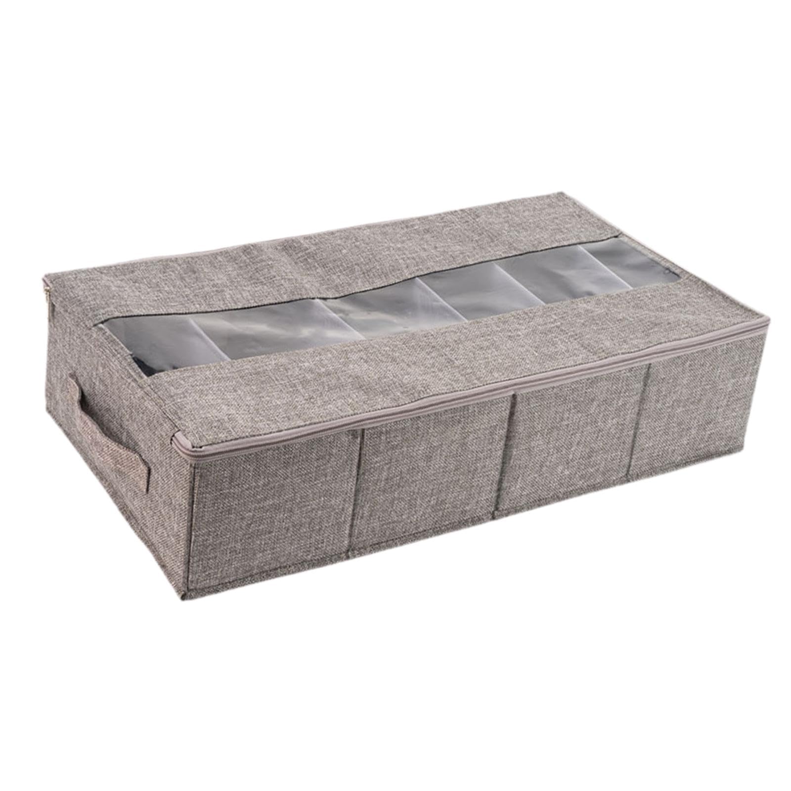Étagère à chaussures pliable en tissu gris pour optimiser l'espace du couloir