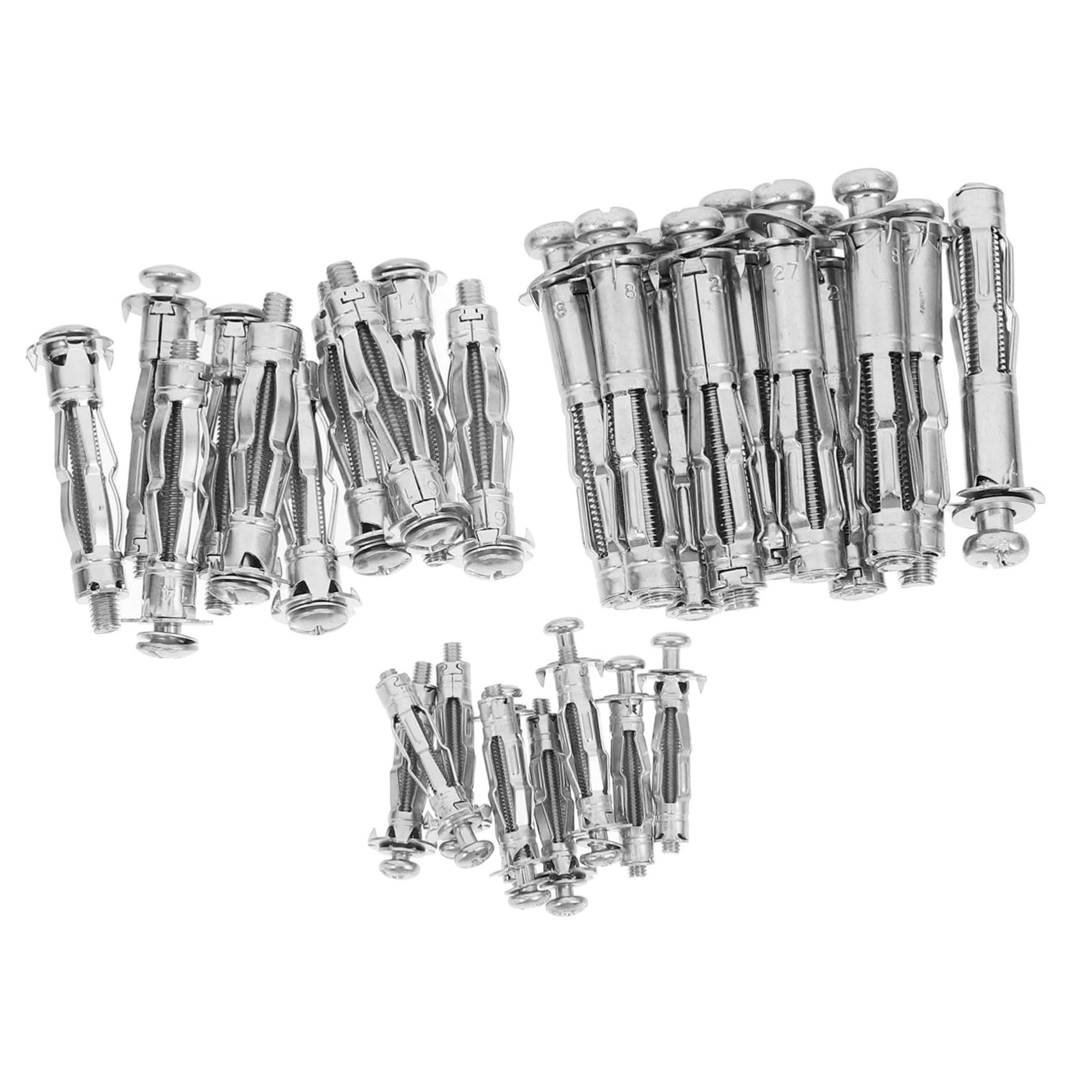 MUCKLILY Drywall Anchors 30pc Set of Sturdy Galvanized Steel Bolts Hollow Wall Anchors for Drywall Repair Installati