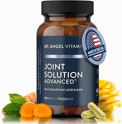 Mt. Angel Vitamins - Solución para articulaciones avanzada, con complejo de curcumina C3, glucosamina, ácido hialurónico, bromelina, colágeno tipo 2