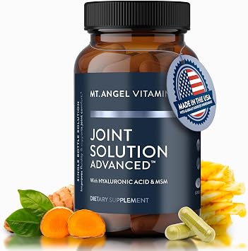 Mt. Angel Vitamins - Joint Solution Advanced, with Curcumin C3 Complex, Glucosamine, Hyaluronic Acid, Bromelain, Collagen Type 2 & MSM, Improves Fluidity & Supports Joint Comfort 60 Capsules