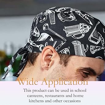 3Pcs Chef Hat, Kitchen Chef Hat Cook Hats Waiter Work Cap Professional Catering Cooking Headwrap Chefs Hat Headscarf Adjustable Unisex Workwear Chef Catering Cap Headwear Black Hotel Cook Hat