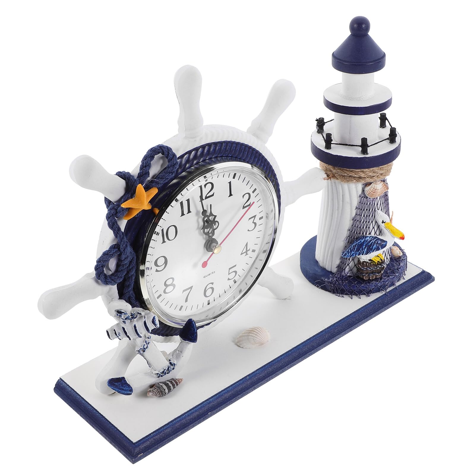 Horloge murale style Méditerranée en bois idée cadeau ornement oiseau de mer
