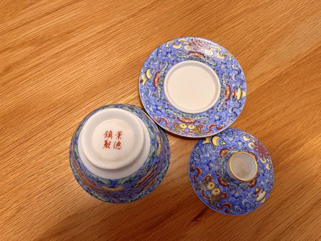 景德鎮製 粉彩 三才蓋碗 並蒂蓮湯呑み Amazon | 蓋碗を尽くし景德鎮製 三才蓋碗 並蒂蓮湯呑み | ノー