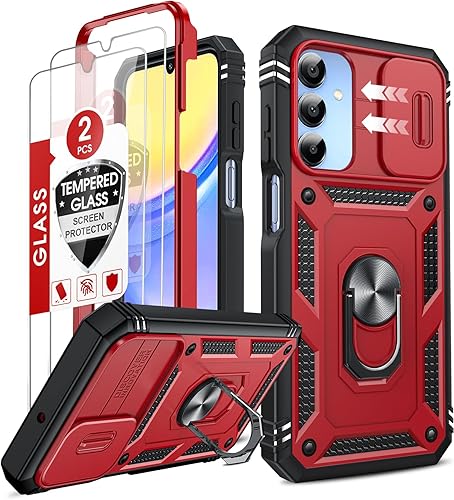 Miniatura 2 de LeYi Compatible con 2 fundas para teléfono Samsung Galaxy A15 5G con protector de pantalla 4 paquetes