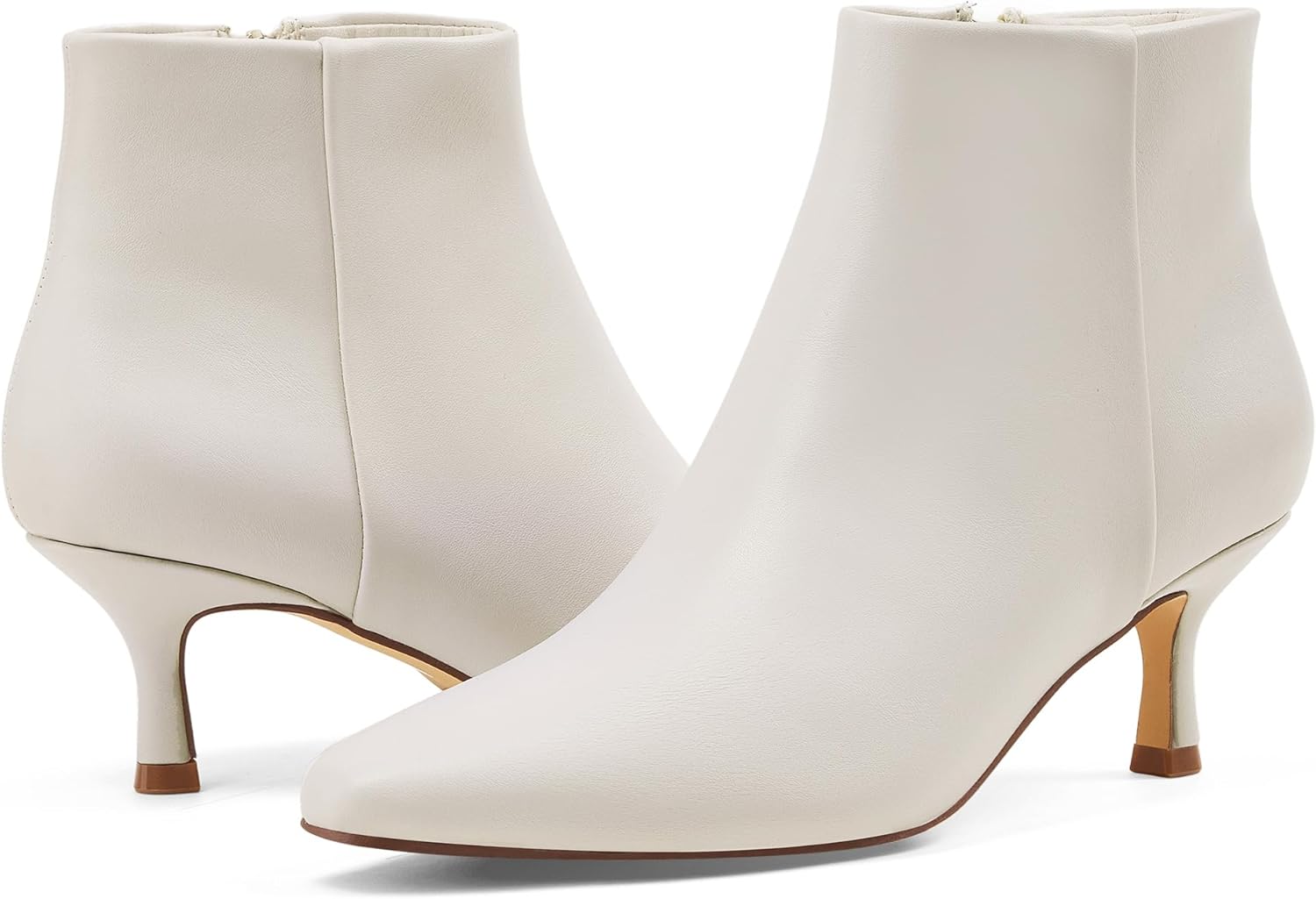 GENSHUO Women's Pointed Toe Kitten Ankle Booties 2.75 Inch high heel Fall Winter Short Boots with Side Zipper for Work Party or Everyday Elegance - Image 4