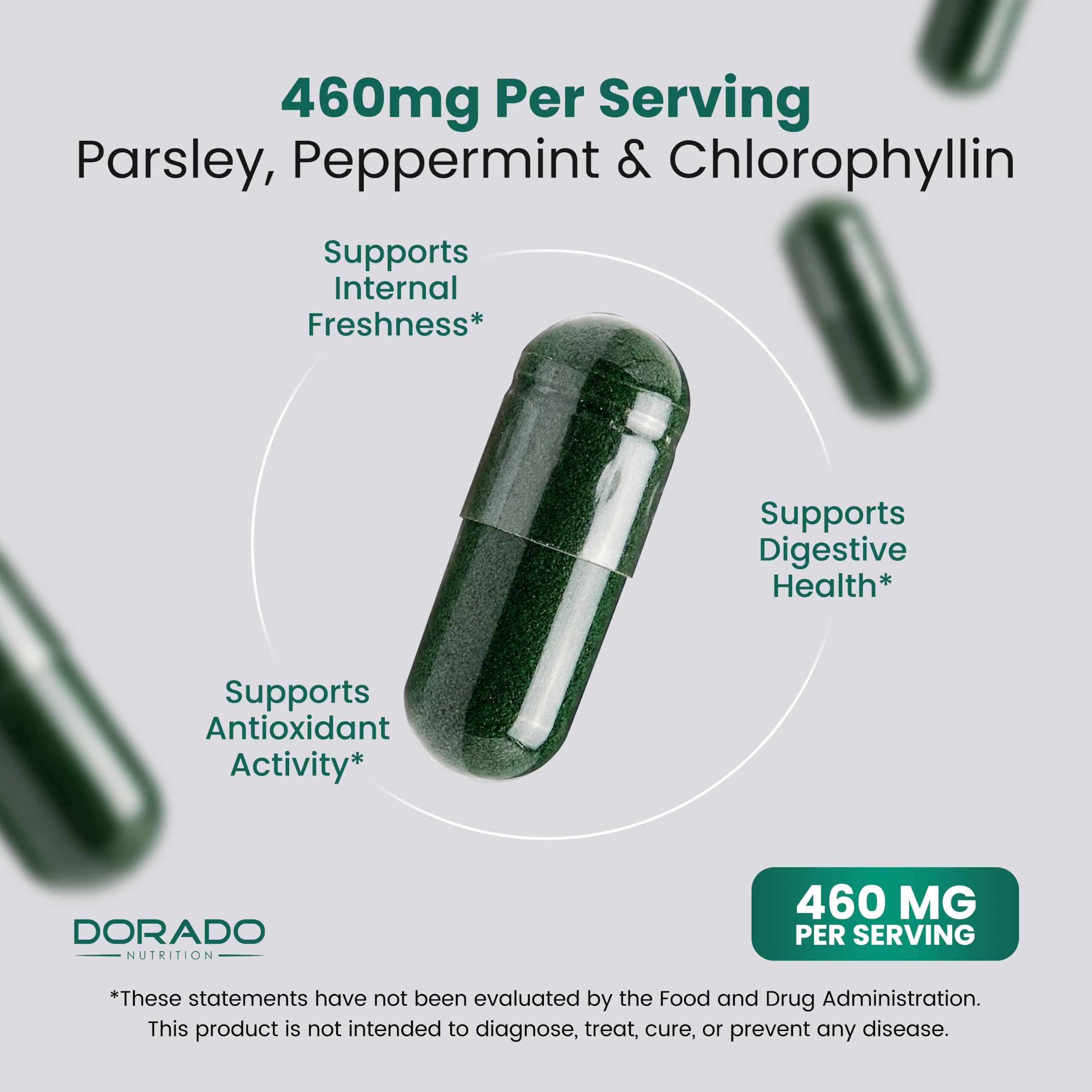 Body Odor Supplement (60 Count) Chlorophyll Capsules for Women & Men - Body Deodorizing Supplement for Skin Health and Digestion Support - Vegan Chlorophyll Pills - Third Party Tested - USA MADE — Amazon image 4