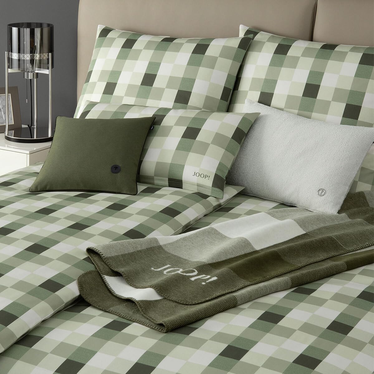 Joop! Mako-Satin Bettwäsche Mesh sage 1 Bettbezug 140 x 200 cm + 1 Kissenbezug 70 x 90 cm