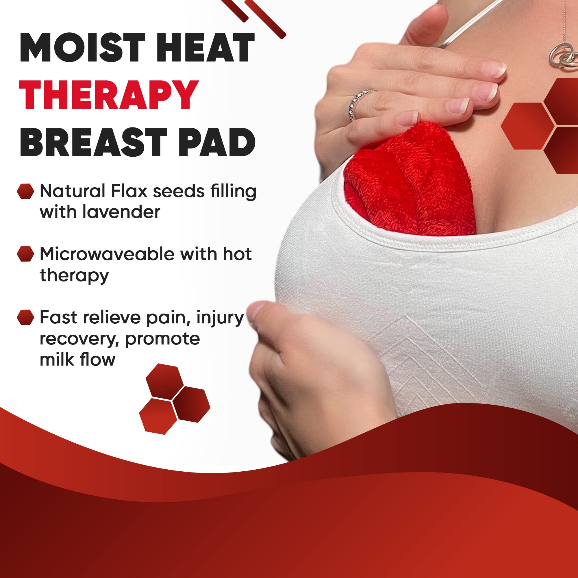 Capibaras Organic Flax Seed and Lavender Microwavable Breast Heating Pads for Breast Feeding Pain Relief - Plush Heat Packs or Cold Breast Therapy Pack Breastfeeding Essentials for Mom