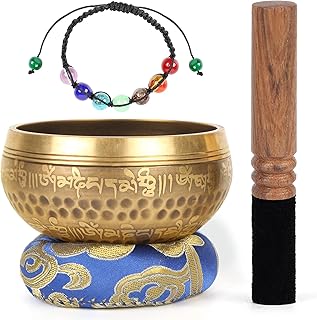 DomeStar Tibetan Singing Bowl Set, Sound Bowl Meditation Bowl Meditation Sound Bowl Handcrafted for Healing and Mindfulness