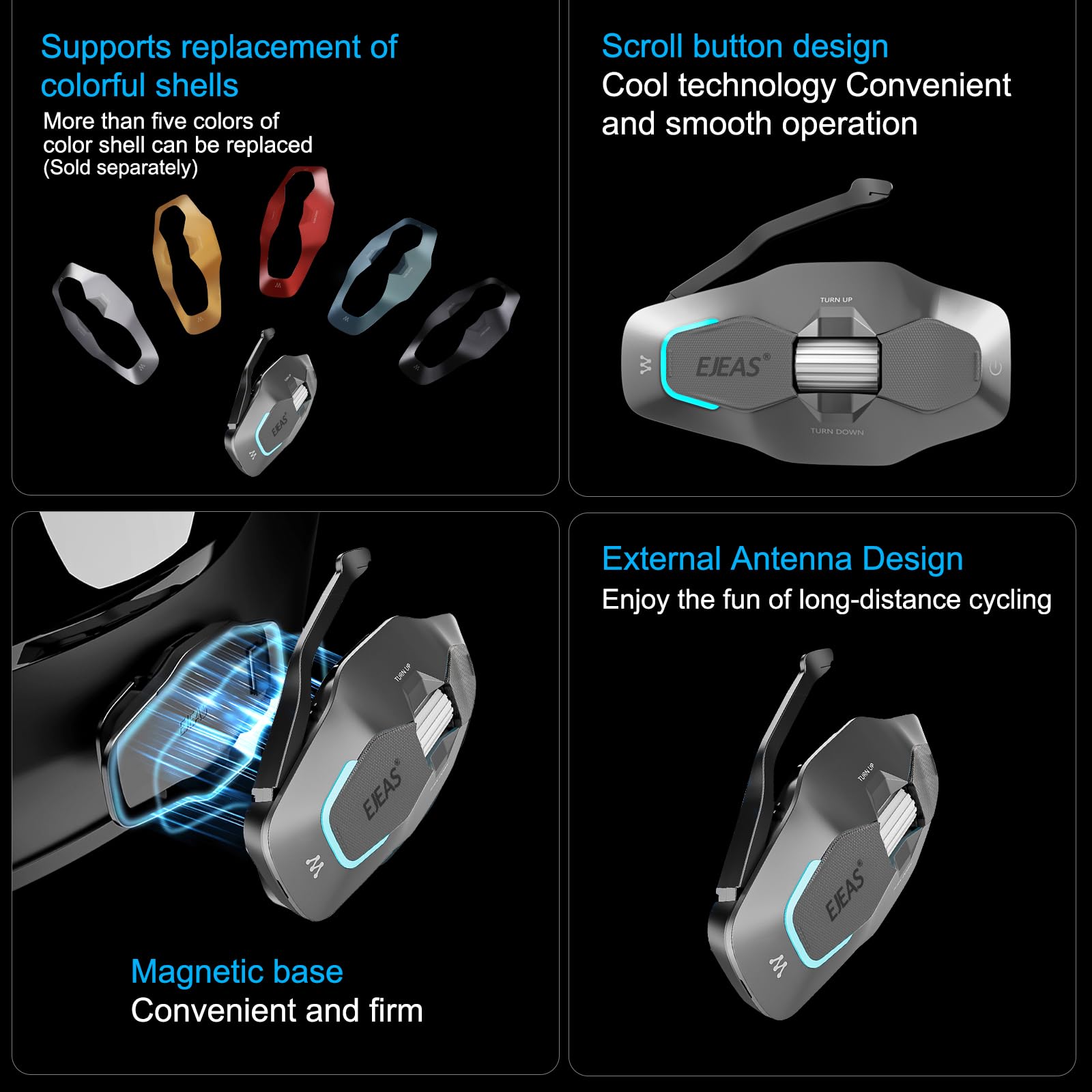 SolaMr X10 Interfono Moto, Mesh 4.0 Interfono Casco per 2 al 10 Persone Possono Parlare Liberamente, Bluetooth 5.1 Interphone Moto 1500m, Rete Integrata con Dispositivi Mobili Senza Limiti di Distanza