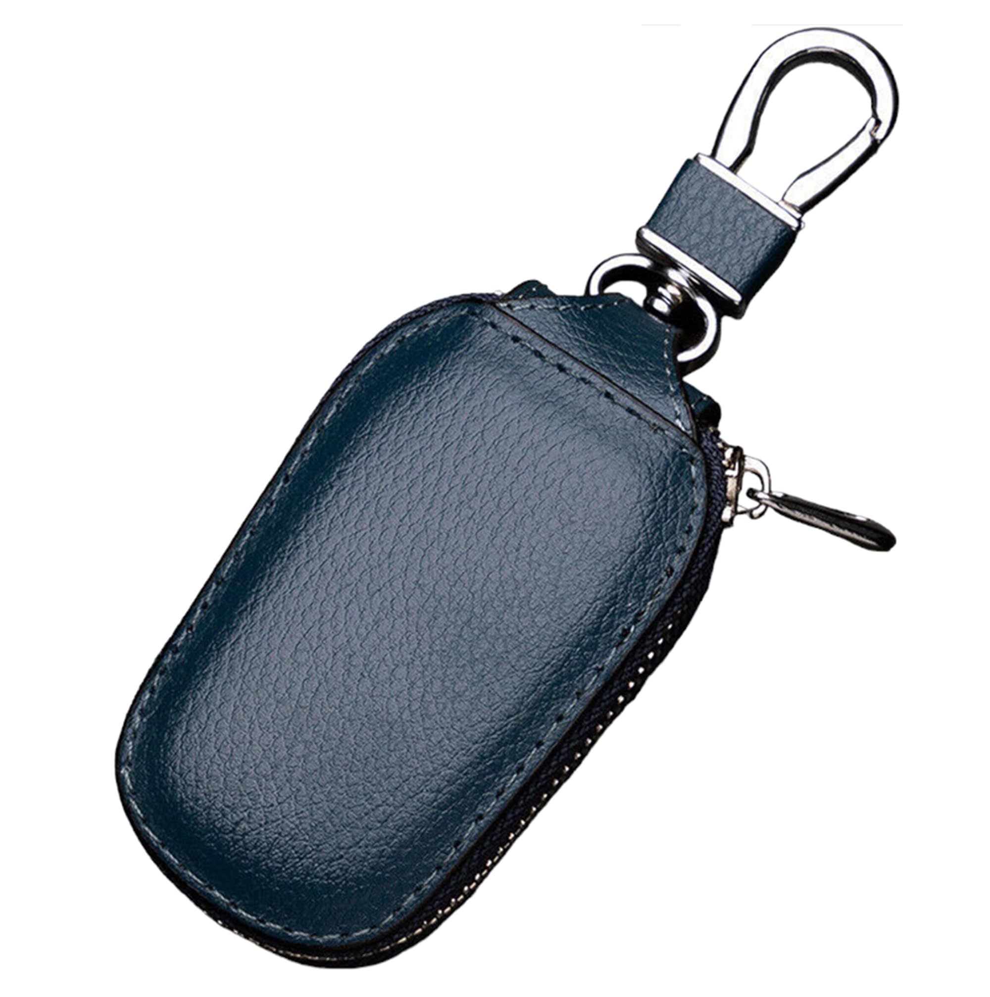 Car Key Case, Vegan Leather Car Smart Key Chain Keychain Holder Metal Hook and Keyring Zipper Bag for Remote Key Fob (Pack of 1)-image-15
