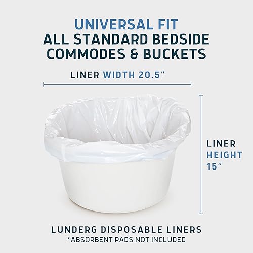 Miniatura 5 de Lunderg Commode Liners - Paquete económico de 100 unidades de ajuste universal - Forros de cabecera de grado médico desechables para silla cómoda