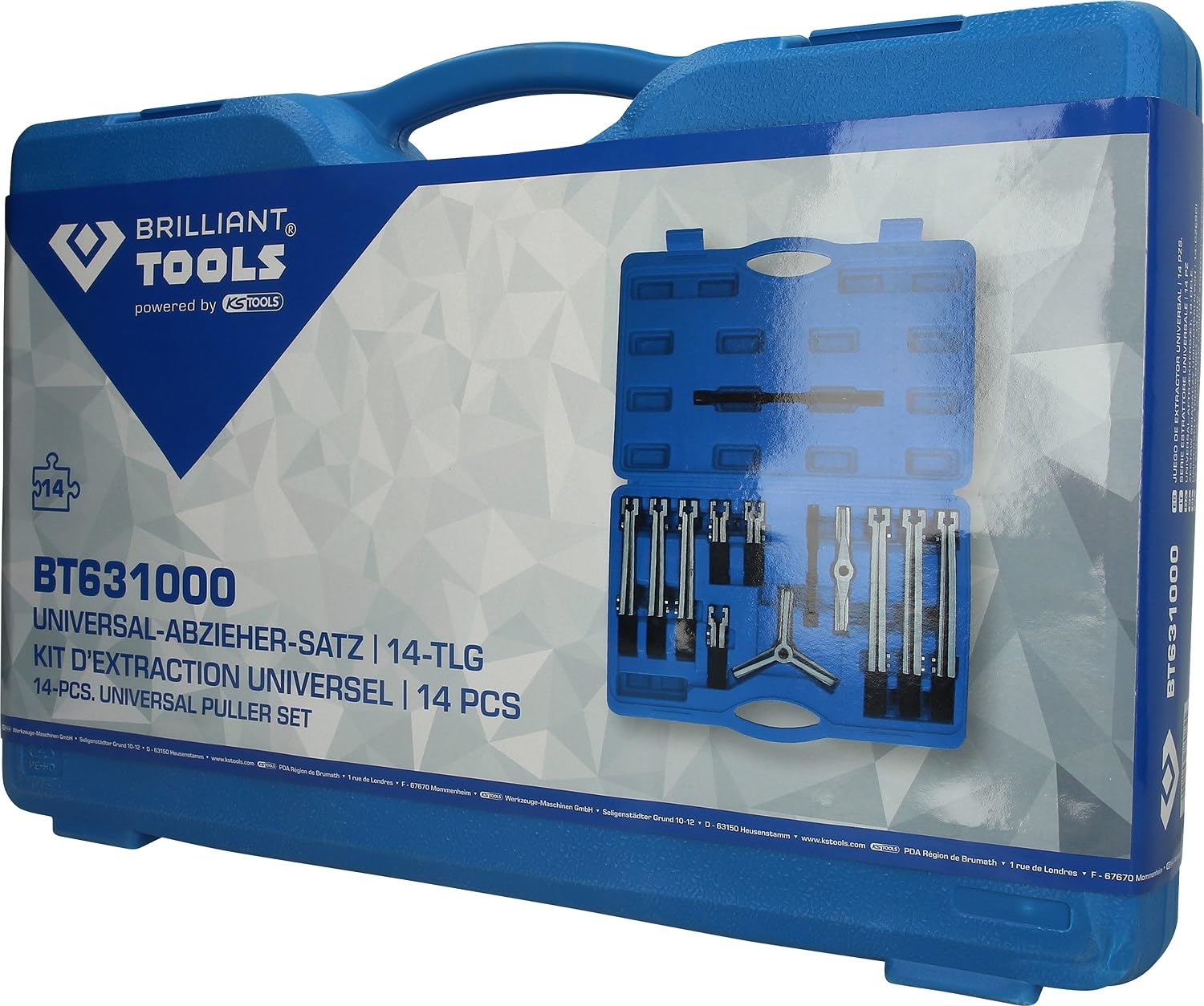BRILLIANT TOOLS BT631000 Serie estrattore universale, 14 pz [Powered by KS TOOLS]