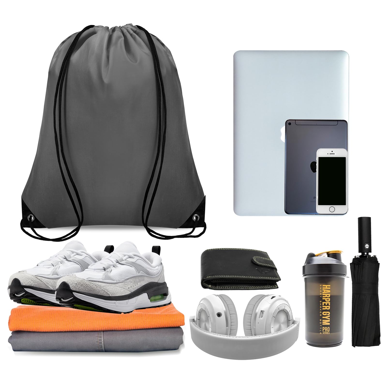 Grneric Rucksack mit Kordelzug, Nylon, für Fitnessstudio, Party, Ausflug