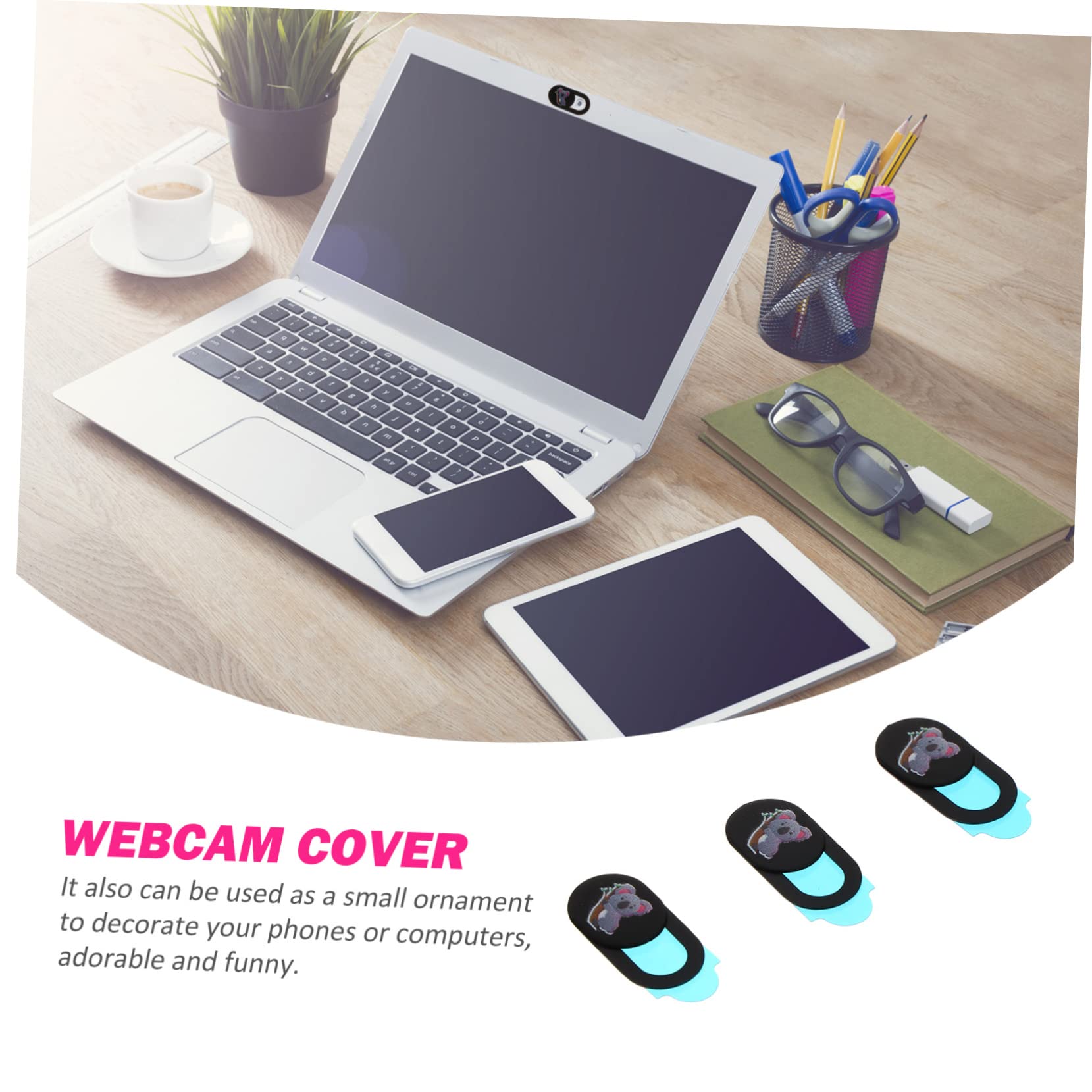BESTonZON 3 Piezas Cubierta de privacidad de la cámara Camera Lente Tapa de protección Tableta Ordenador portátil Diapositivas Material de protección del Medio Ambiente plástico