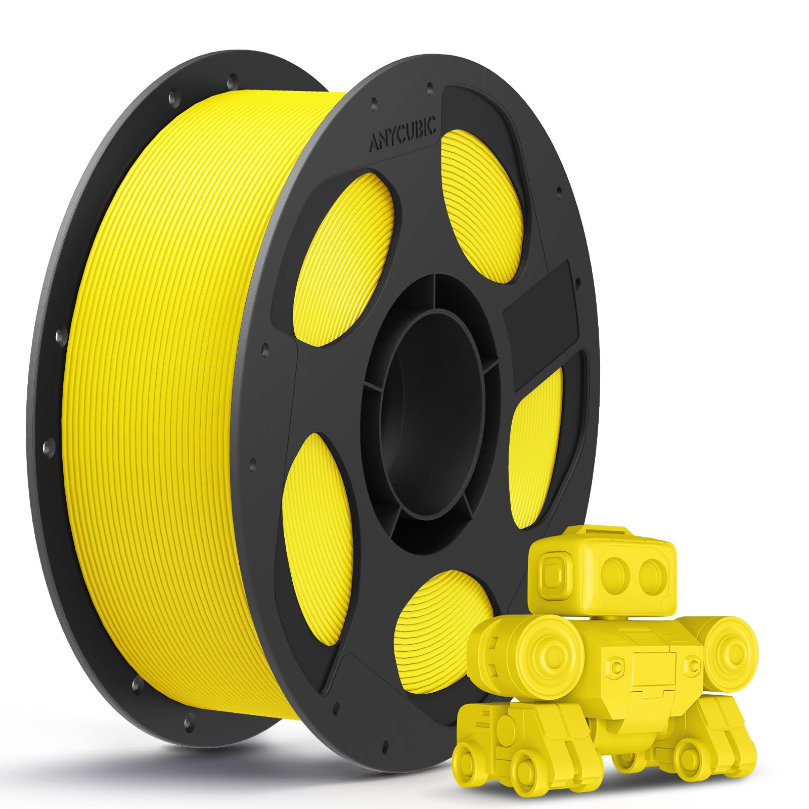 ANYCUBIC PLA Filament 1,75mm, Refill PLA und Spool Kit, 3D Drucker Filament PLA, Vakuumverpackung, Intelligente Identifikation, 1KG Gelb