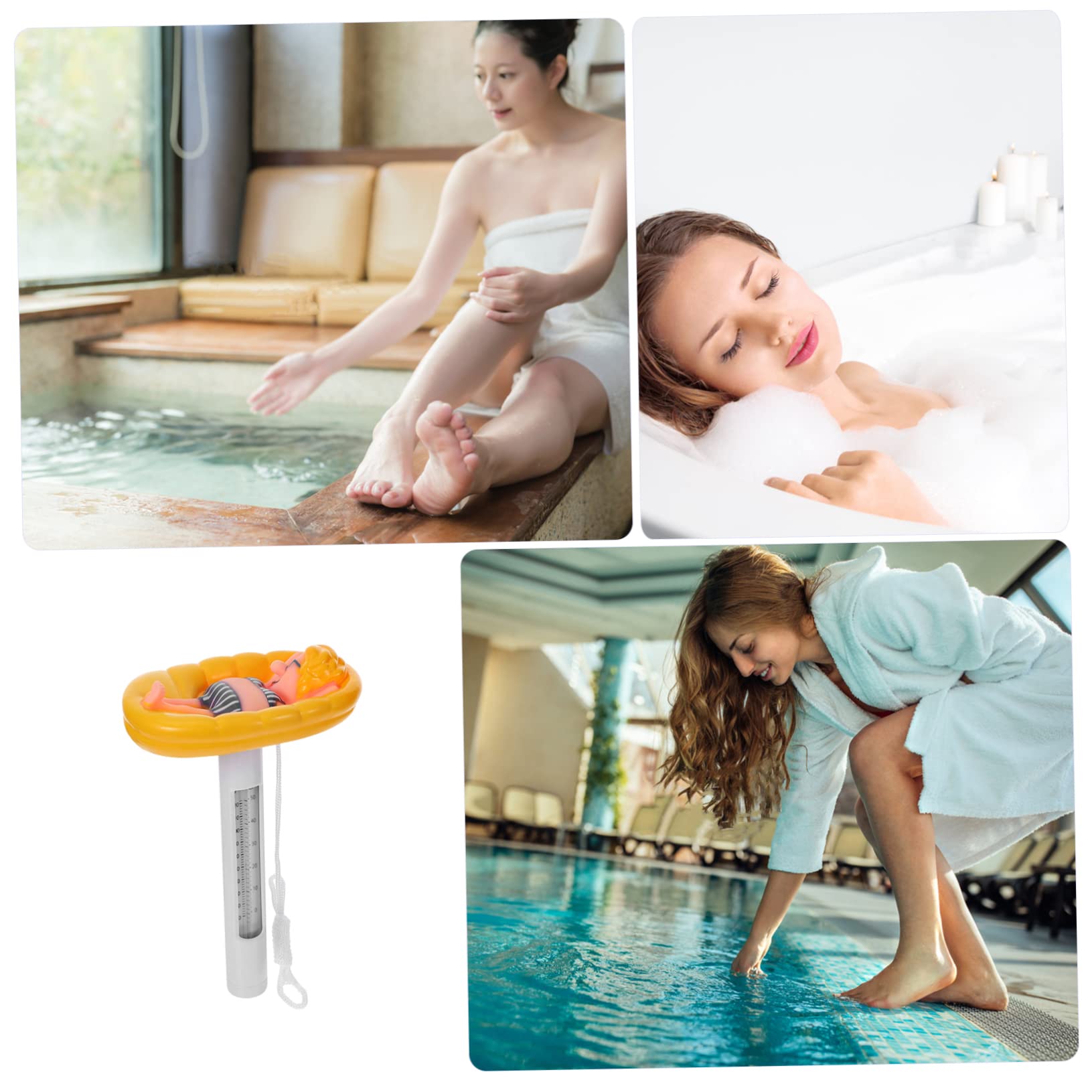 ibasenice 2 pezzi Termometro Galleggiante Cartoon per Piscina Esterno Fuoriterra Temperatura Design per Adatto e