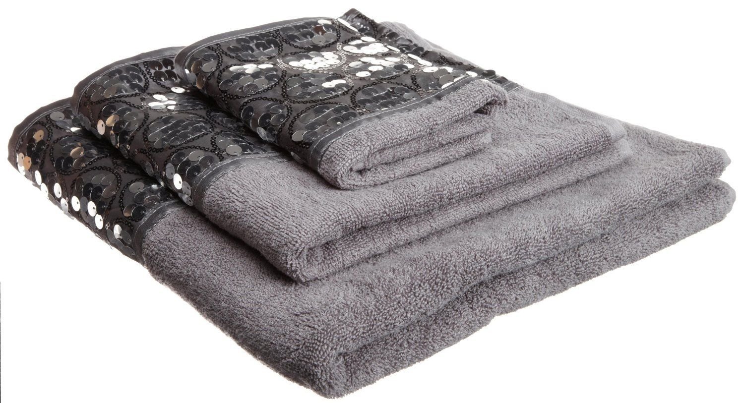 Popular Bath Sinatra Modern Bathroom Towel Set 3 Piece Bath Hand and Wash Towel Luxury Contemporary Decor Bling