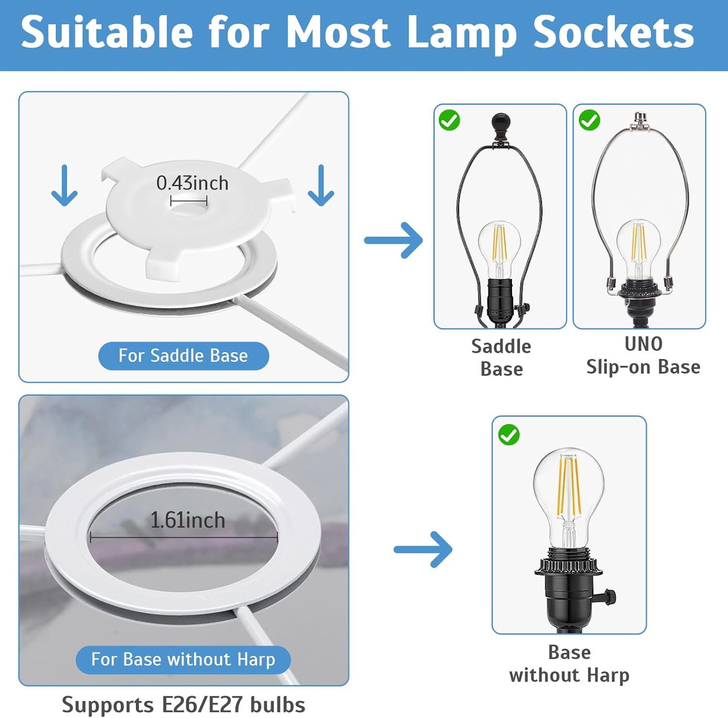 Drum Lamp Shades Set of 2,13"x10" Decorative Fabric Lampshades for Table Lamps,Floor Lamps and Chandeliers,Farmhouse Replacement Light Shades with Cottagecore Print Decor,Spider Fitter,Fits E26 Bulbs