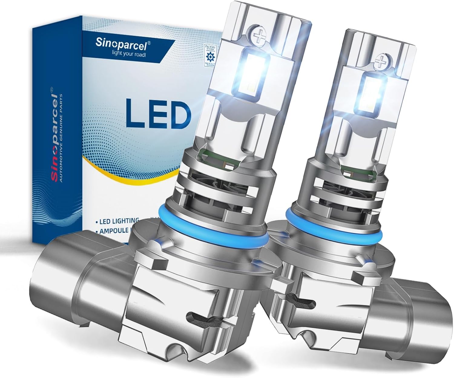 Sinoparcel HIR2/9012 Bombilla de Faro LED, Blanco 6500K | 500% Más Brillante, Haz Alta y Baja, con Ventilador de Refrigeración, 12V 35W, Paquete de 2