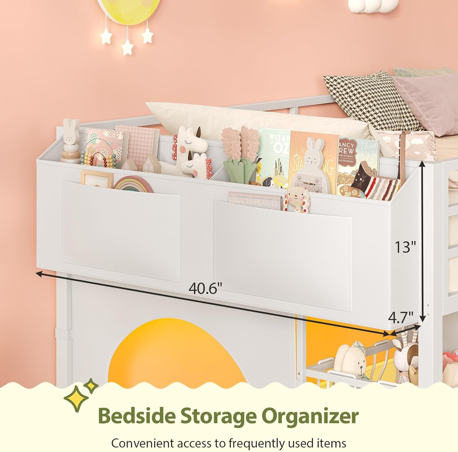 Twin Size Low Loft Bed with RGB Lights & Play Zone, 8 XL Drawers, Kids Play Loft with 2-Step Ladder & Anti-Tip Kit (White)