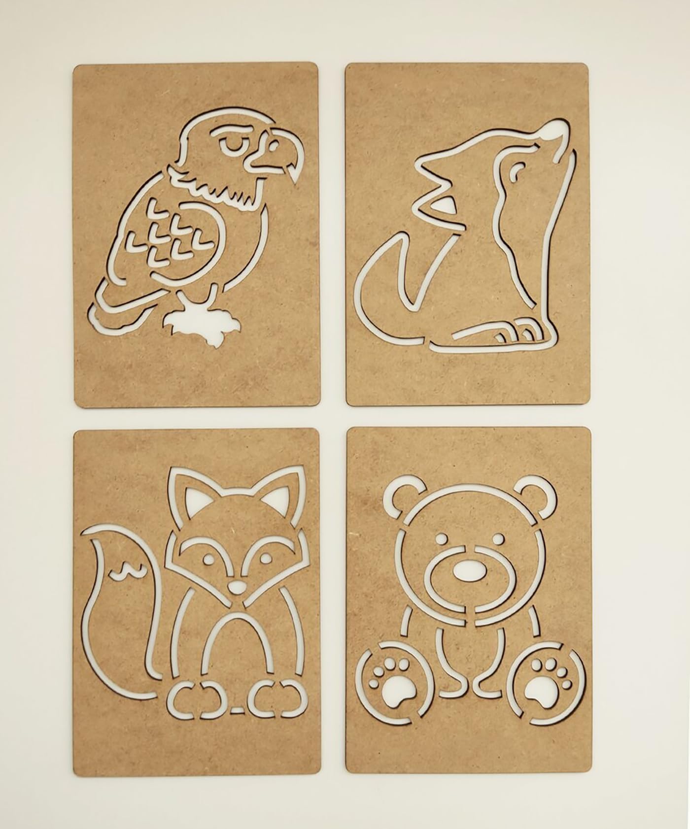 Cliths 15-Piece Montessori Wild Life Animals Stencil Set - Wooden Educational Toys for Skill Development for Kids 2