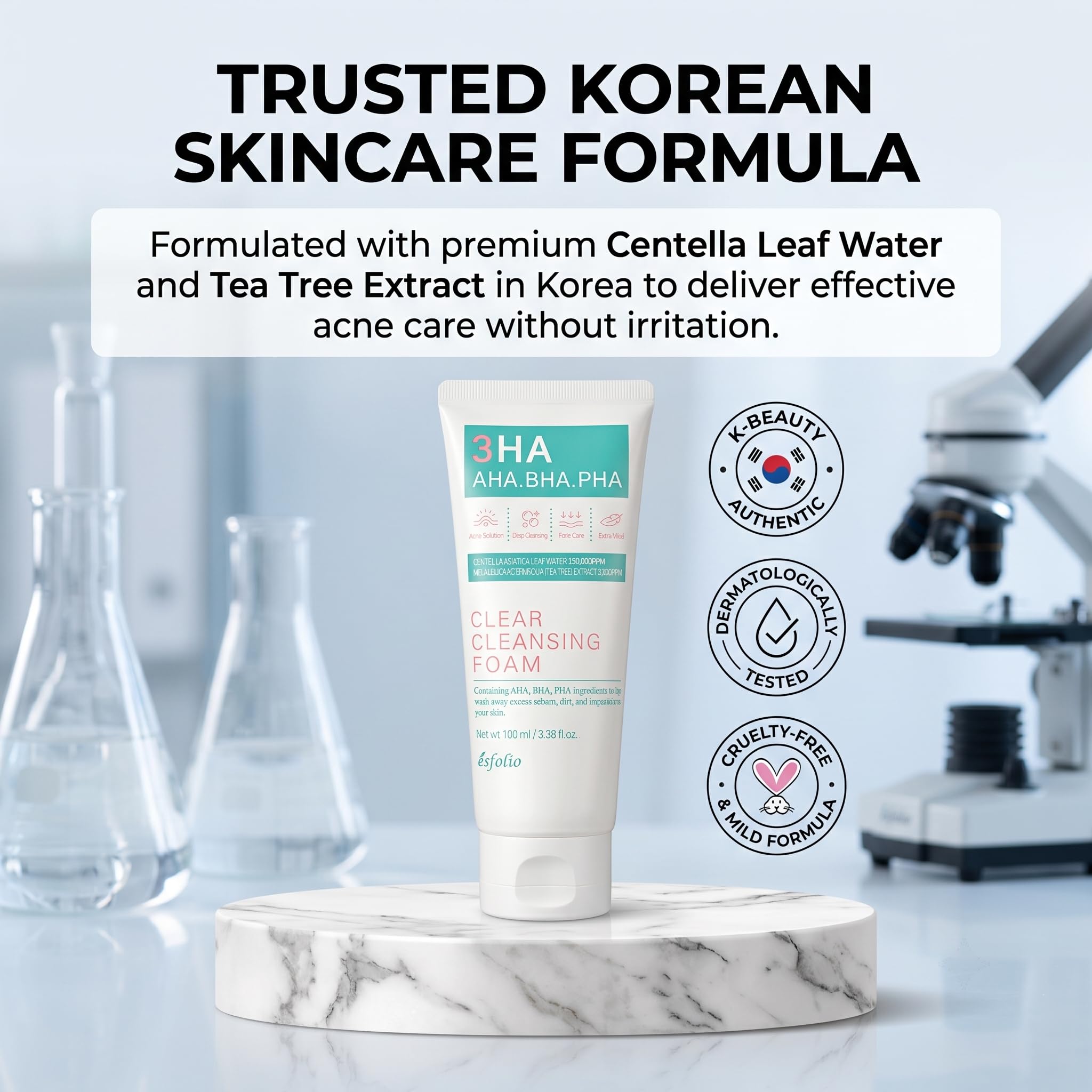 Esfolio Salisilik Asit Içeren Akneye Meyilli Ciltler Için Temizleme Köpüğü 3ha Clear Cleansing Foam