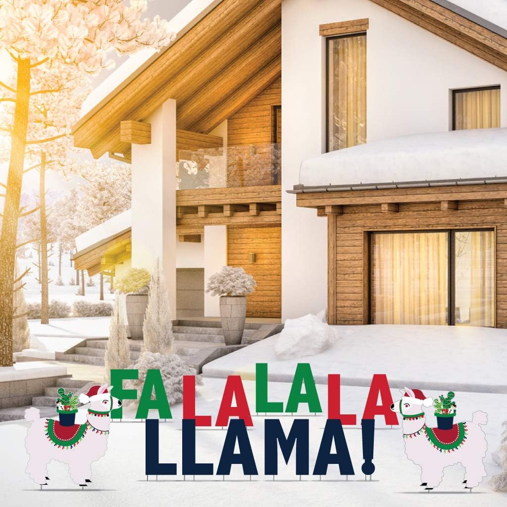 VictoryStore Christmas Yard Decorations: Fa La La La Llama Christmas Yard Decorations 16pcs Includes Stakes