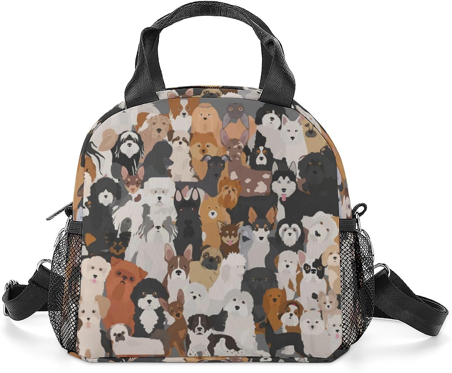 Jwzrene Fashion Dog Lunch Box for Boys Girls with Pocket