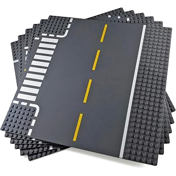 Building Block Road Base Plates 6 Pack Compatible with Brands