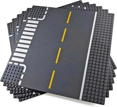 Building Block Road Base Plates 6 Pack Compatible with Brands