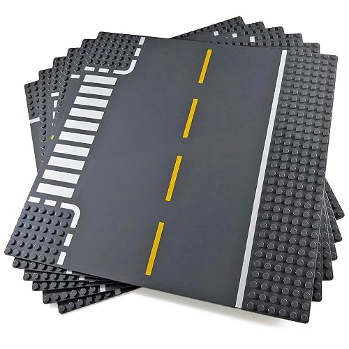 Placas Base de Carretera para Bloques de Construcción, Paquete de 6