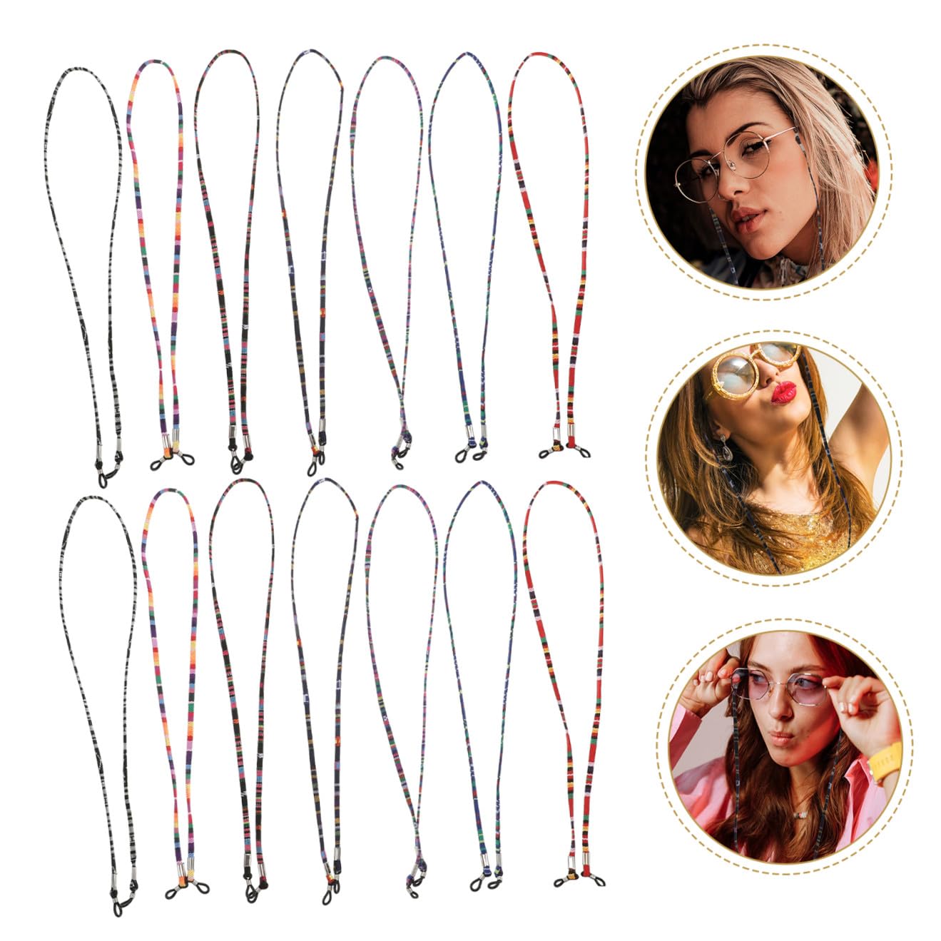 VALICLUD Brille Seil Brillenseil Zum Aufhängen Brillenketten Zum Aufhängen Anti-verlorener Brillenbügel Brillenband Glashaltekette Hängende Kette Polyester Baumwolle 14pcs*6