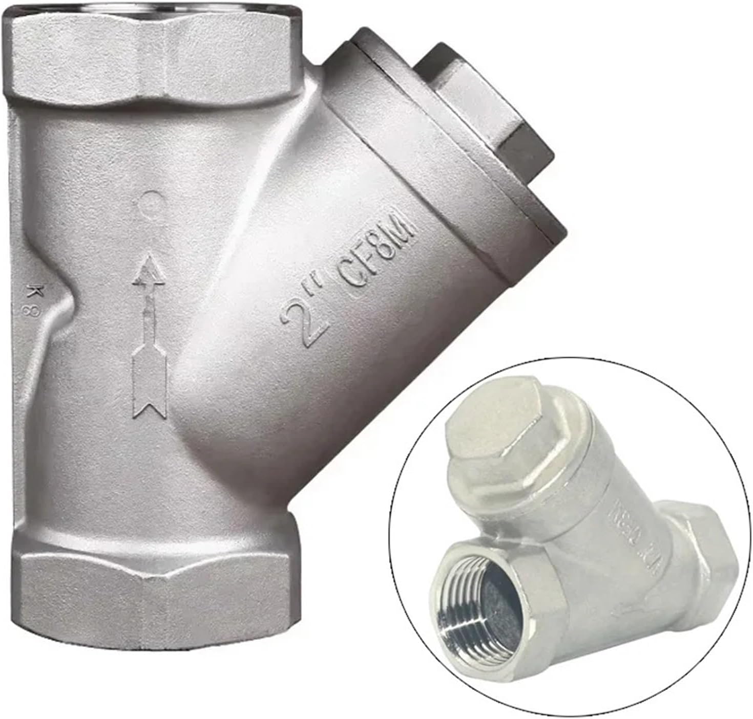 1/4" 3/8" 1/2" 3/4" 1" 1-1/2" 2"-4" Female 316 304 Stainless Steel Inline Y Type Filter Strainer Valve 1pcs(1-1/4")