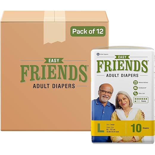 Friends Easy Adult Diapers Tape Style 120 Count Large 84