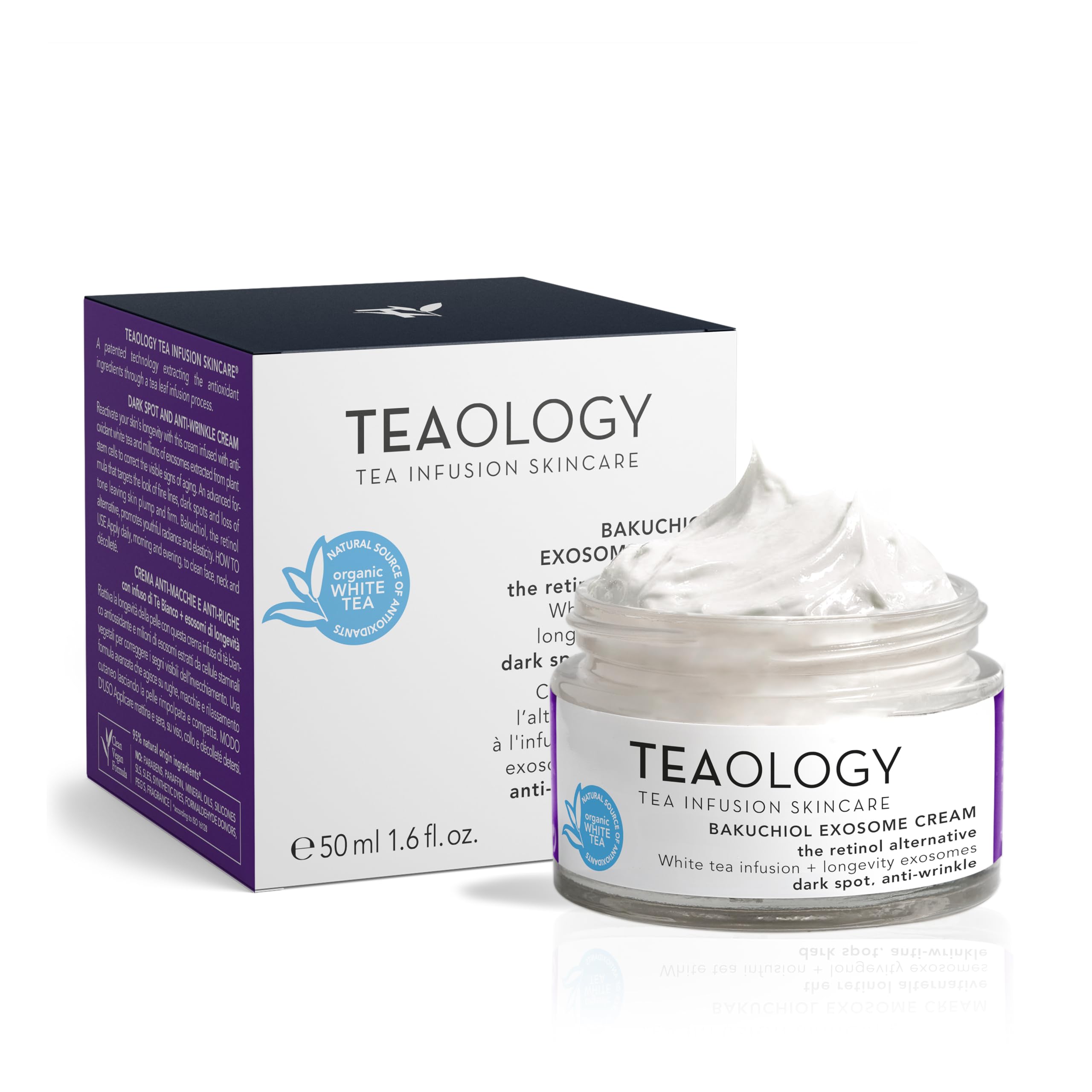 Teaology Bakuchiol Exosome Cream I per la cura della pelle I contro le macchie di pigmento, anti invecchiamento