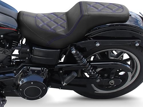 Vista 65 de Asiento de motocicleta para conductor y pasajero, apto para Harley Dyna Wide Glide Low Rider Street Bob Fat Bob FXDF Super Glide Custom FXDC