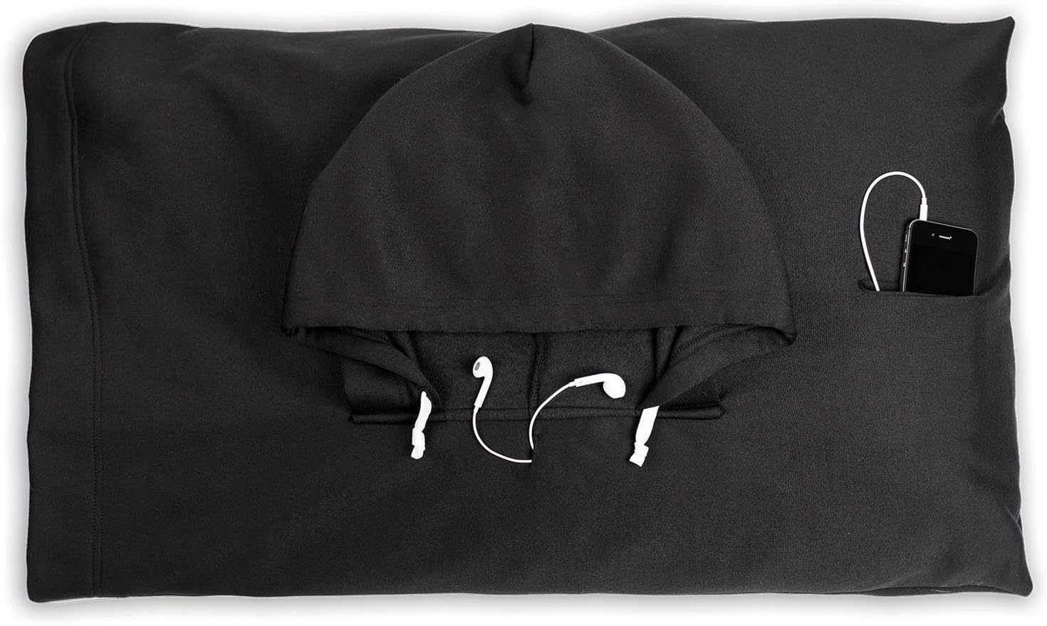 HoodiePillow Hooded Pillowcase - Black
