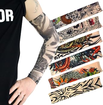 HOVEOX 20Pcs Tattoo Arm Sleeves Fake Tattoo Sleeves for Men and Women