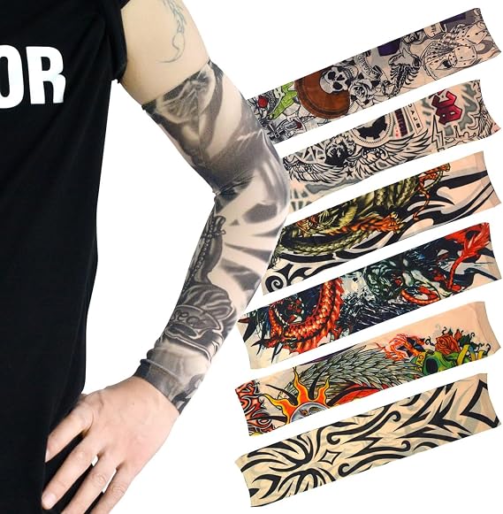 HOVEOX 20Pcs Tattoo Arm Sleeves Fake Tattoo Sleeves for Men and Women