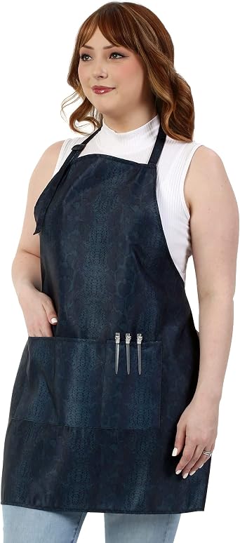 Plum Hill Animal Print Cosmetology Apron for Hair Stylist, Nail Tech, Esthetician, Hairdresser Apron with Pockets