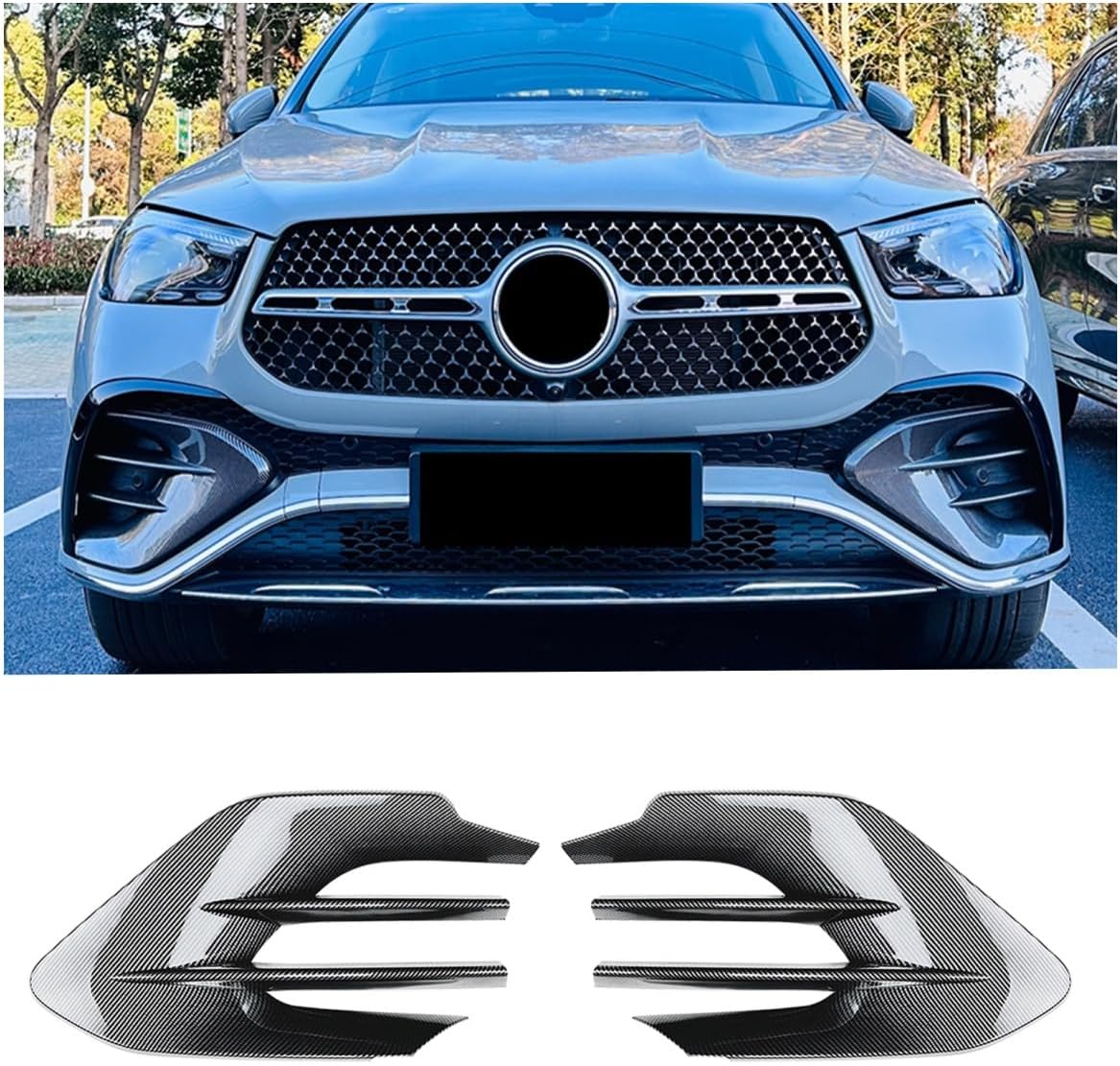 For Benz GLE Coupe W167 C167 2024-2025 AMG Front Bumper Side Vent Cover Trim Black